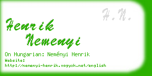 henrik nemenyi business card
